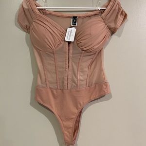 Blush pink bustier bodysuit